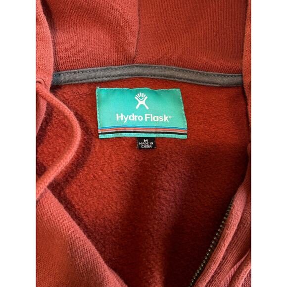 Hydro Flask Womens Burnt Orange Zip Up Hooded Jacket Size Medium Relaxed Fit - Picture 9 of 11
